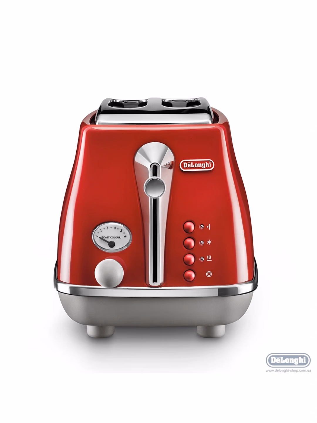 Toster De'Longhi Icona Vintage CTOV2103.R, retro dizayn, qizil - 2