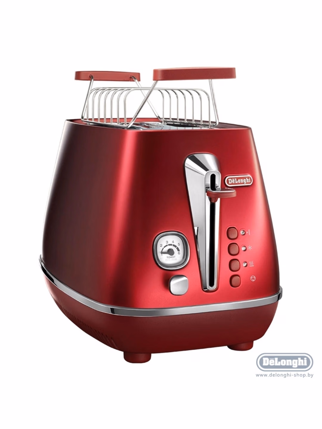 Toster De'Longhi Icona Vintage CTOV2103.R, retro dizayn, qizil - 4
