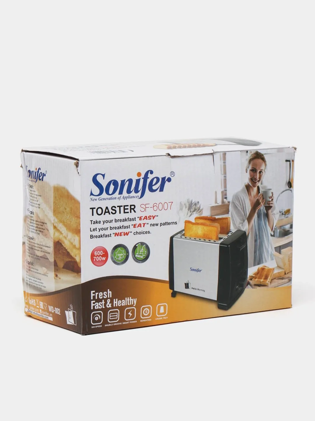 Toster Sonifer SF6007, qora-kumushrang