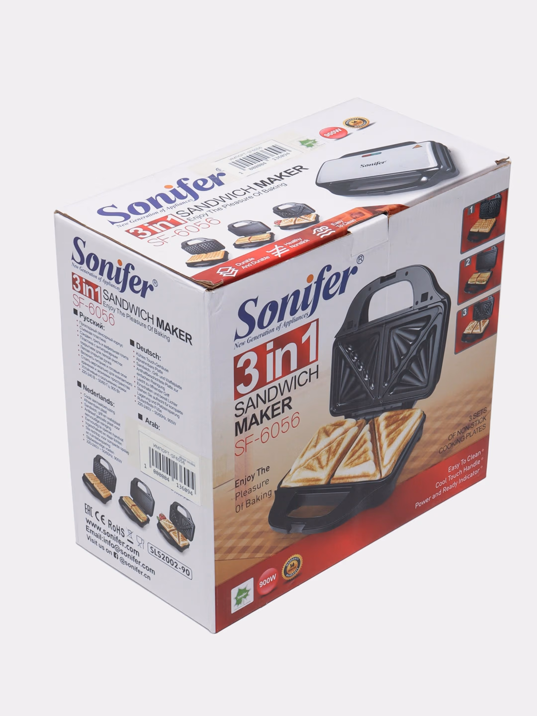 Sendvich va vafli pishirgich Sonifer SF-6056, qora-kumushrang - 7