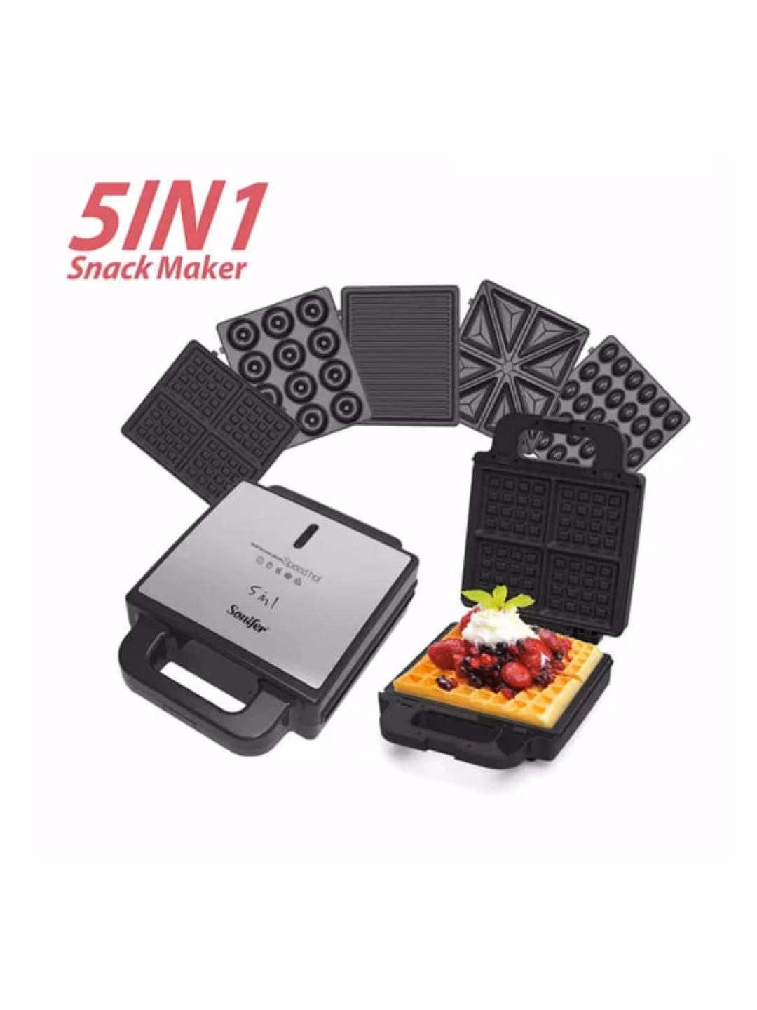 Sendvich va vafli pishirgich Sonifer SF-6143, qora