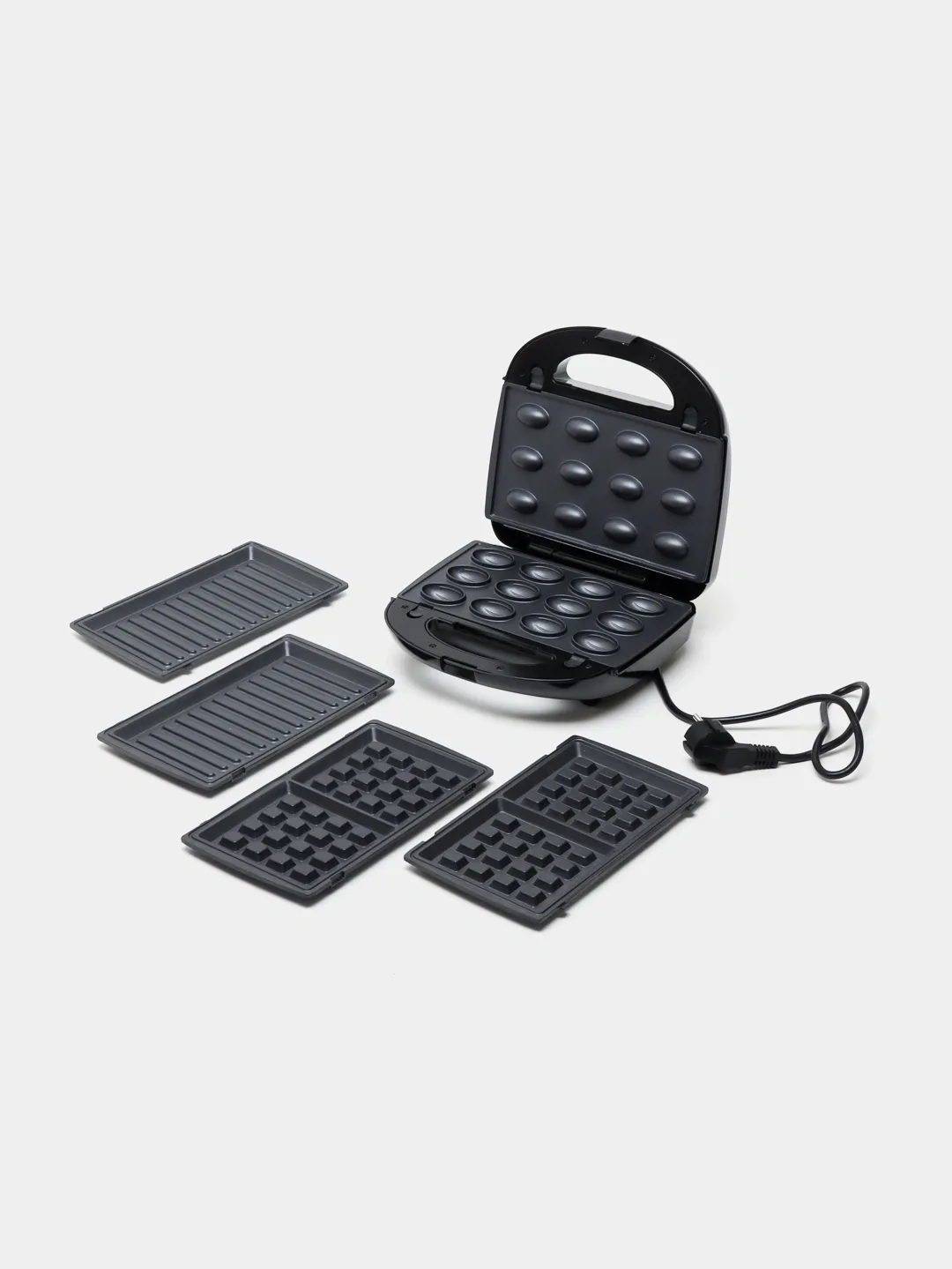 Sendvich va vafli pishirgich Sonifer SF-6153, qora-kumushrang