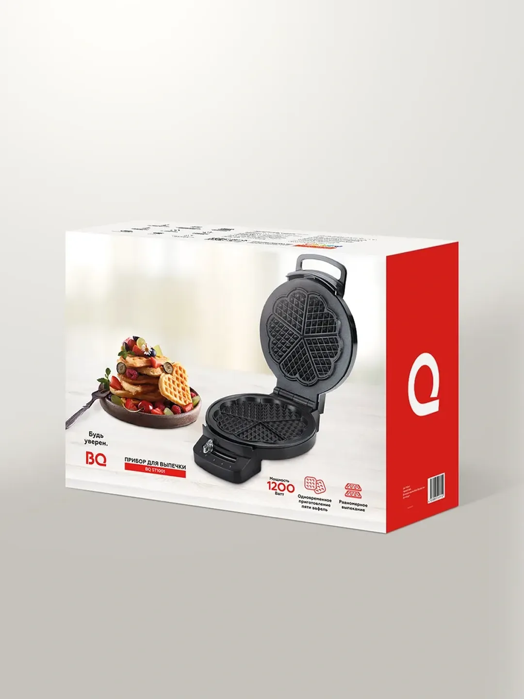 Mini vafli pishirgich BQ ST1001, 1200 Vt, qora