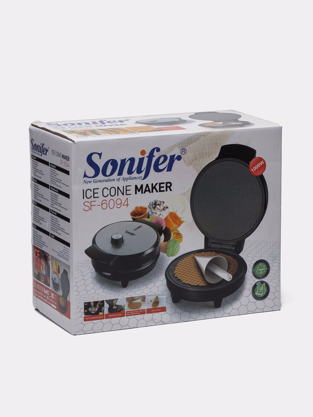 Elektr vafli pishirgich Sonifer SF-6094, 1000 Vt, qora - 10