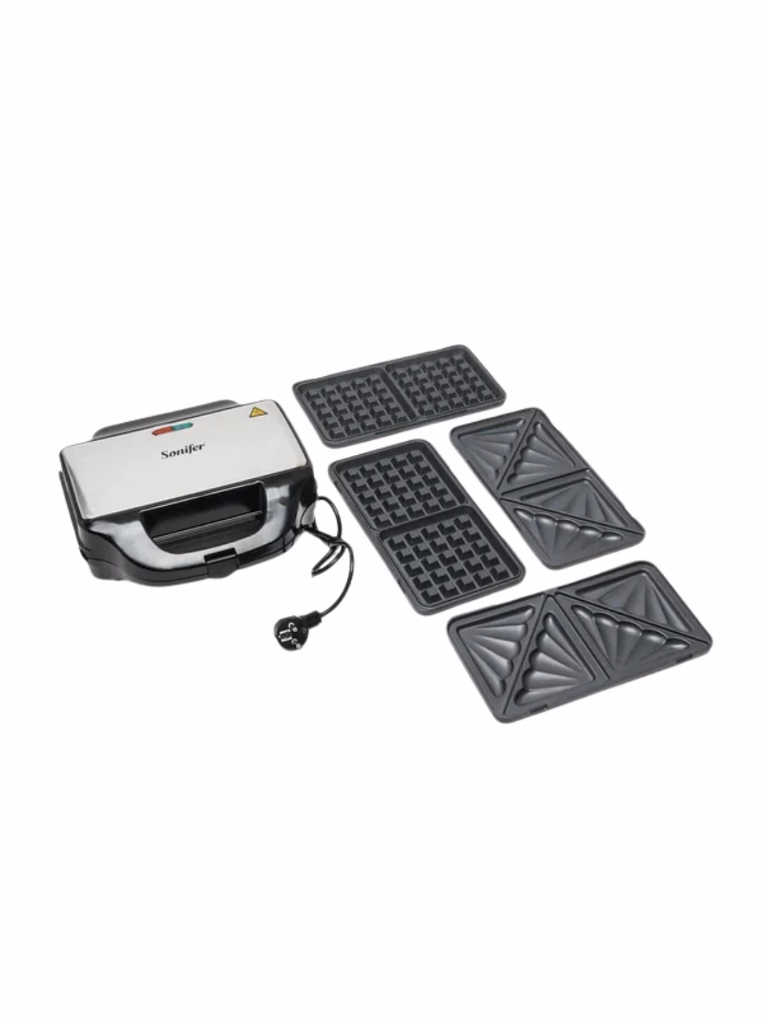 Sendvich va vafli pishirgich Sonifer SF-6166, 1000 Vt, qora-kumushrang - 2