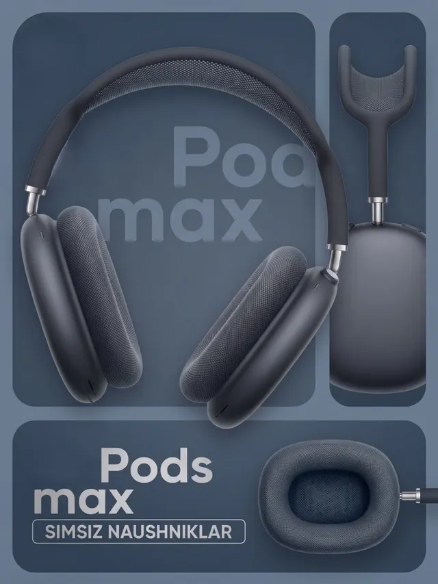 Simsiz Bluetooth quloqchinlar Apple PODS-MAX-LUX-MIDNIGHT, Midnight