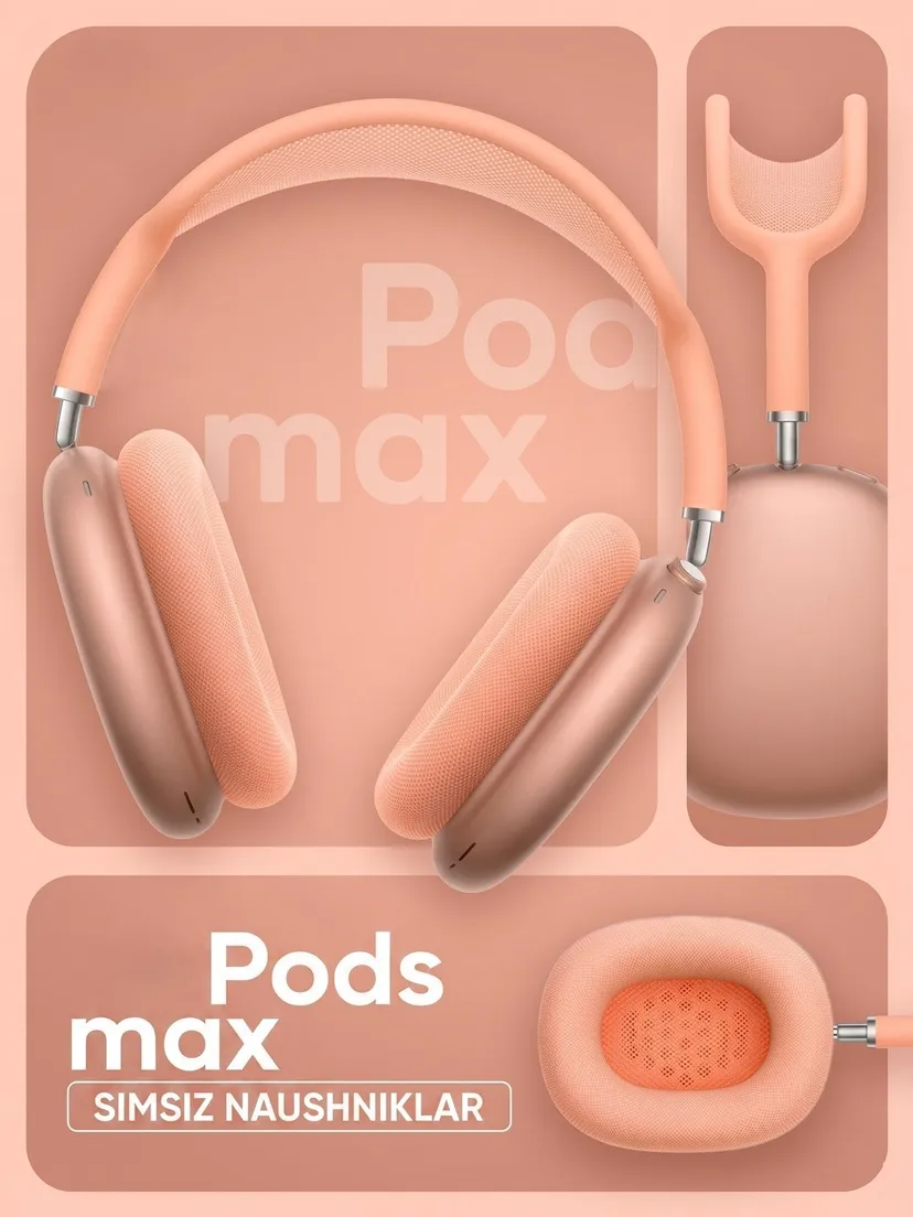 Беспроводные Bluetooth наушники Apple PODS-MAX-LUX-ORANGE, Оранжевый