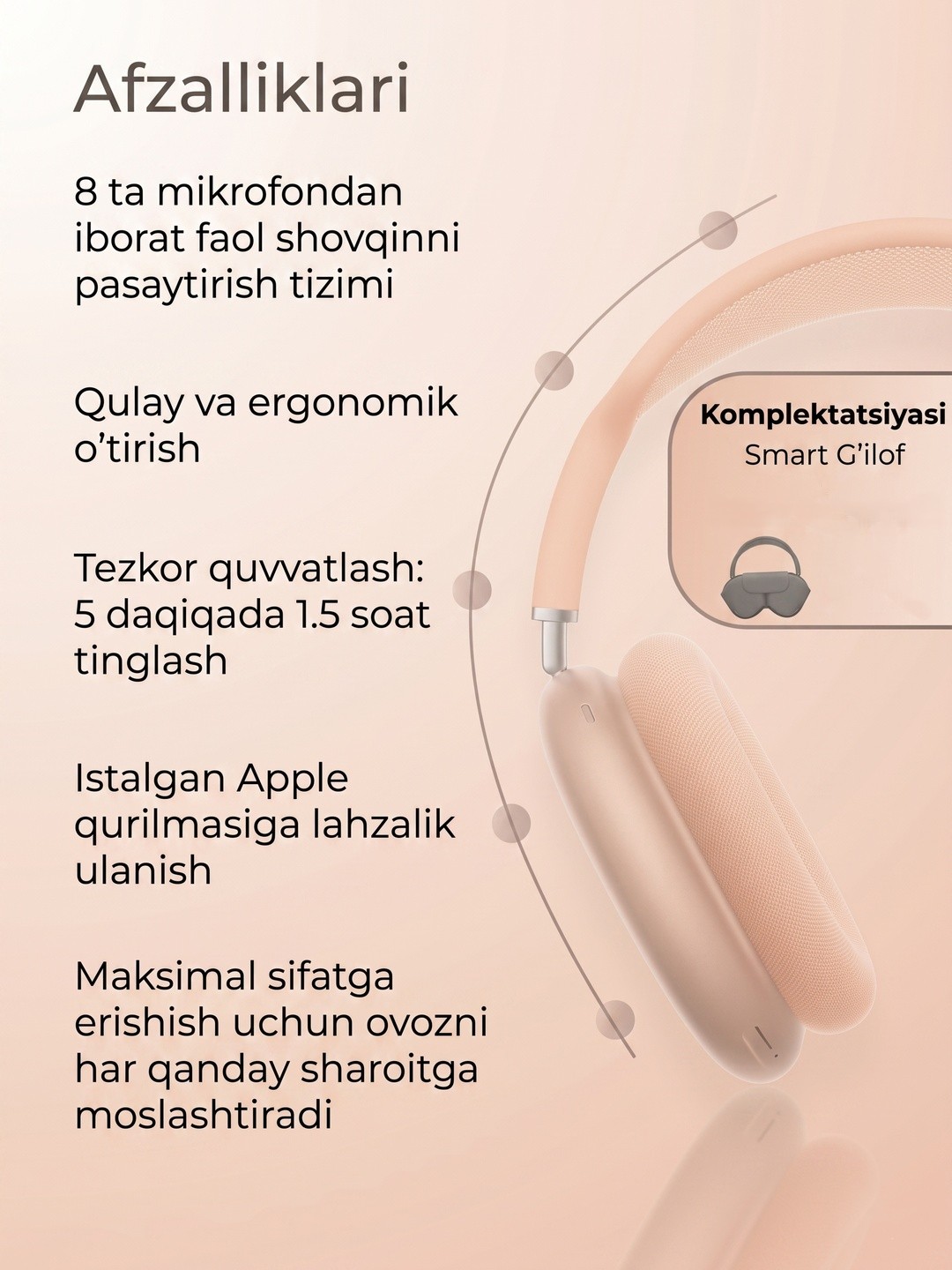 Pods Max Lux To'q Sariq Premium Simsiz Quloqchinlar - 4