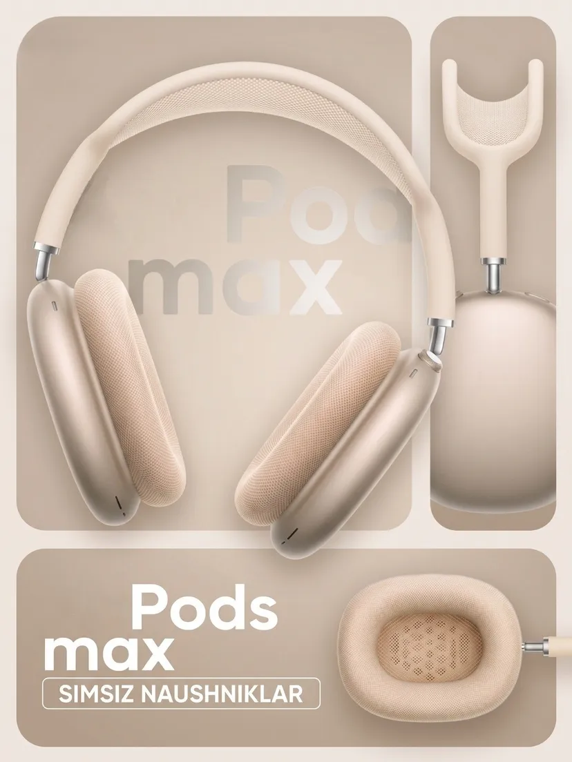 Беспроводные Bluetooth наушники Apple PODS-MAX-LUX-TITAN, Титан