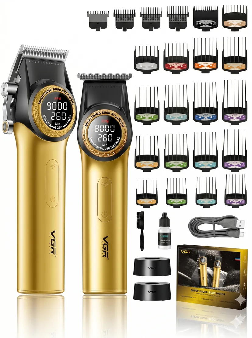 Профессиональный триммер для волос и бороды VGR V-001-977-GOLD, Золотой