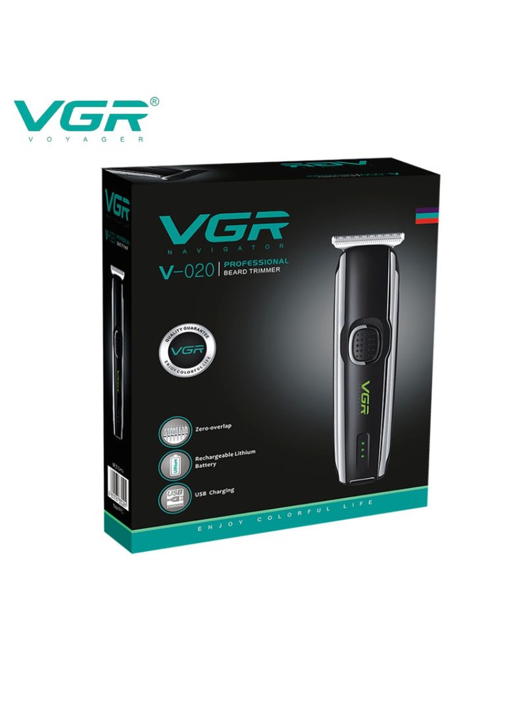 VGR V-020 Professional Soqol Trimmeri, T-pichoq, Zero-gap, USB Zaryadlash - 2