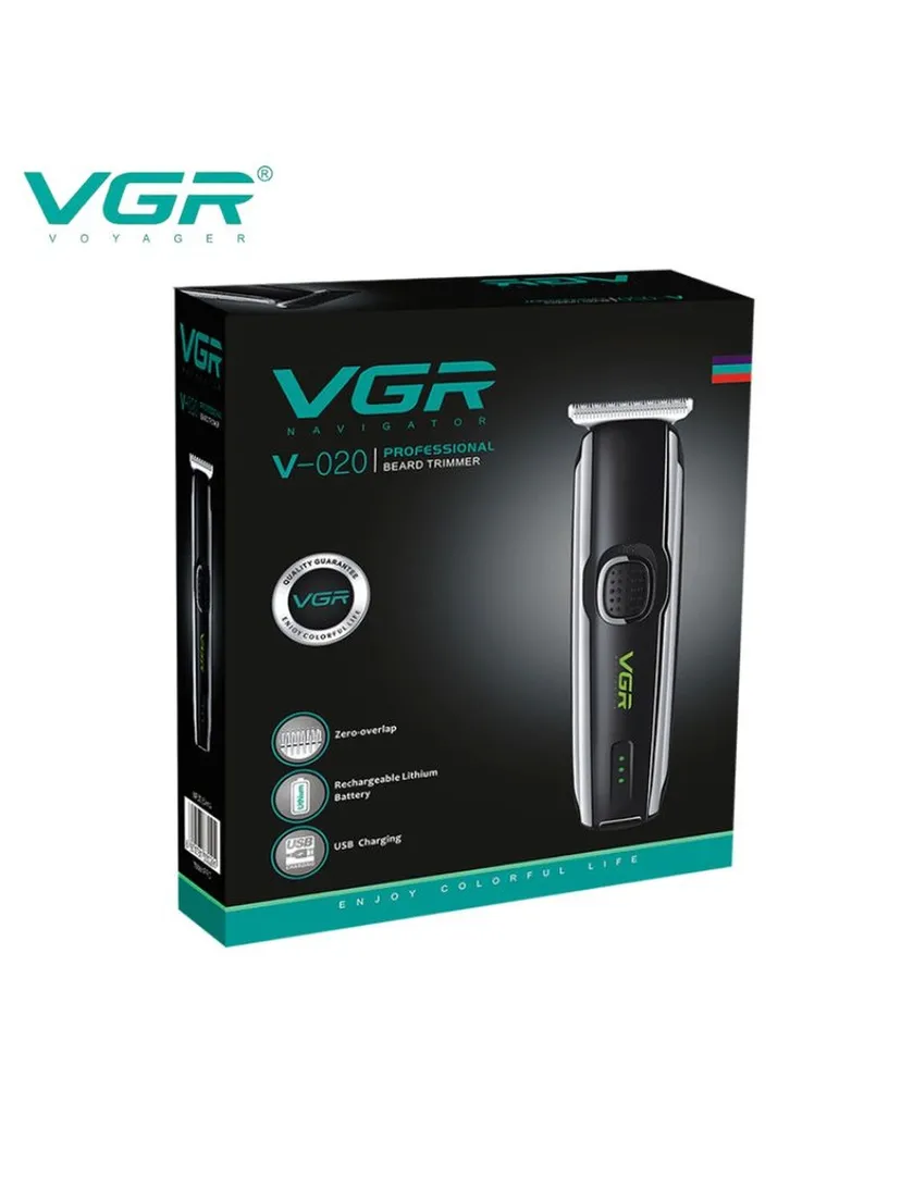 Профессиональный триммер для волос и бороды VGR V-020, Черный / Серебристый
