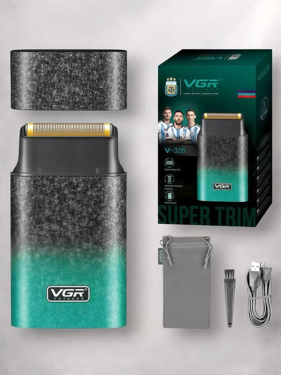 VGR V-326 To'rli (Foil) Elektr Qiruq, Oltin Foil To'r, IPX6, 8W, 80 daq, 600mAh, USB - 6