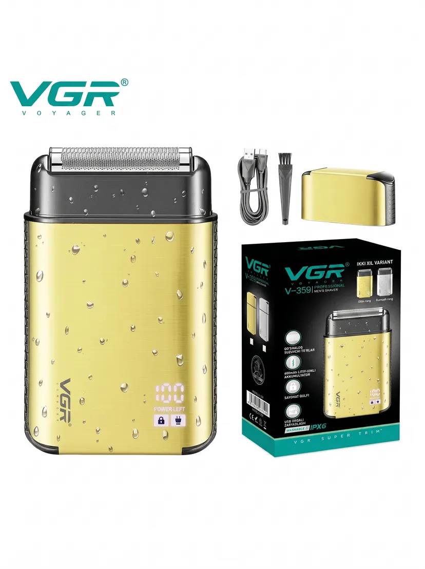 Профессиональный триммер для волос и бороды VGR V-359-GOLD, Золотой