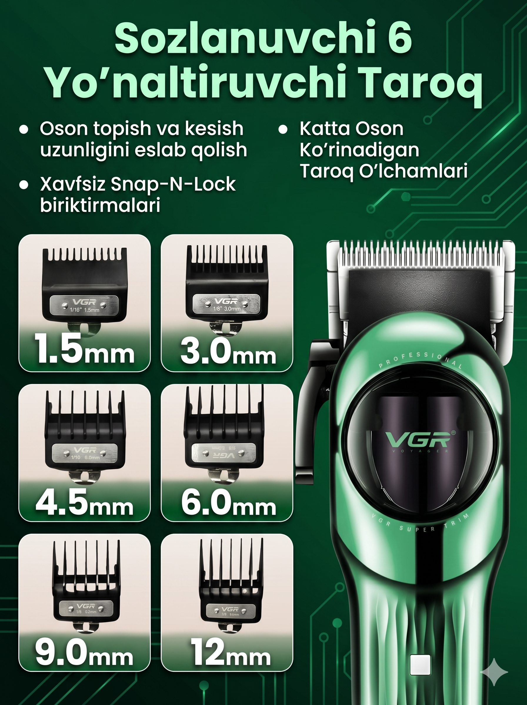 VGR V-166 Professional Soch Olish Mashinkasi, Kuchli Motor, 200 daqiqa, 2000mAh - 4