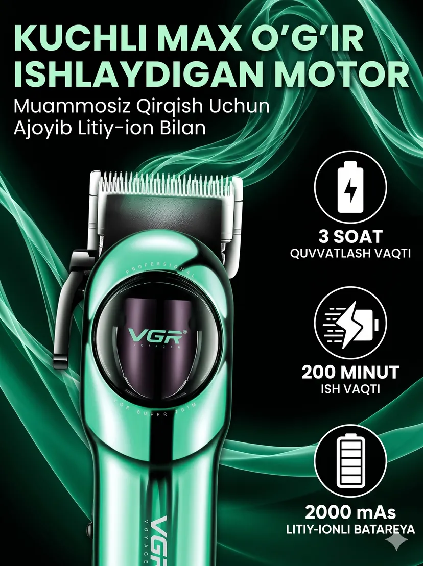 VGR V-166 Professional Hair Clipper — это профессиональная машинка для стрижки волос