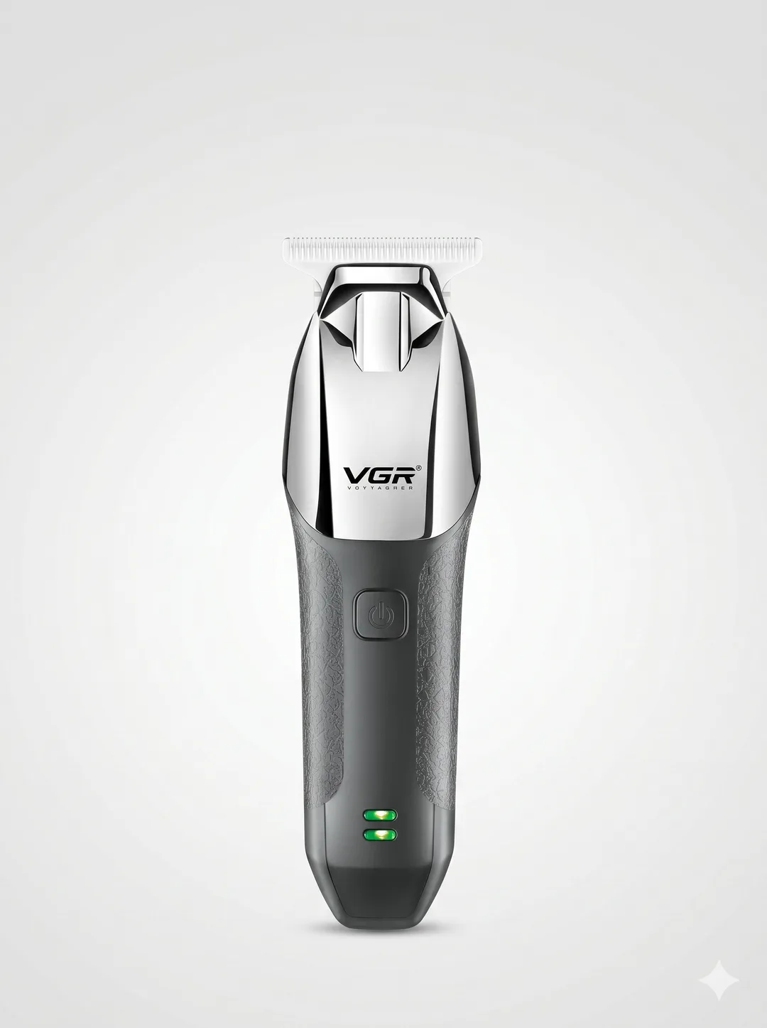 VGR V-171 Professional Soqol Trimmeri, T-pichoq, Xrom Korpus, 3 LED Indikator