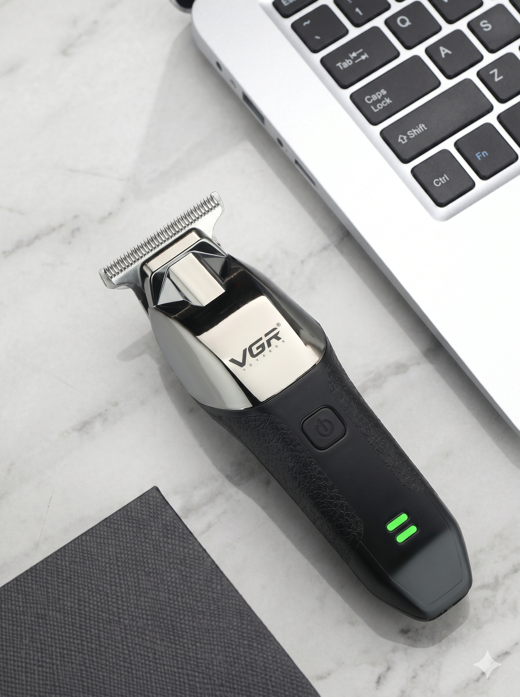 VGR V-171 Professional Soqol Trimmeri, T-pichoq, Xrom Korpus, 3 LED Indikator - 4