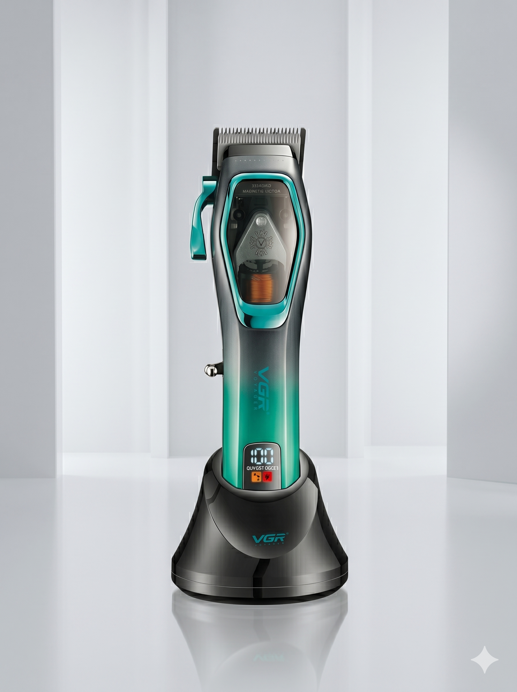 VGR V-674 Soch Trimmeri, DLC Tig', 9000 RPM Magnit Motor, 3000mAh, LED, Moviy-Yashil - 6