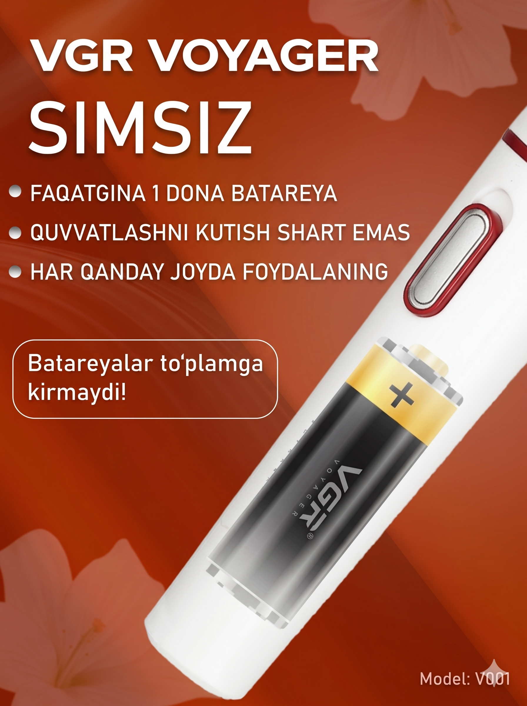 VGR V-725 Ayollar Uchun Tana Trimmeri, Zanglamas Pichoq, 2-5mm/4-7mm - 3