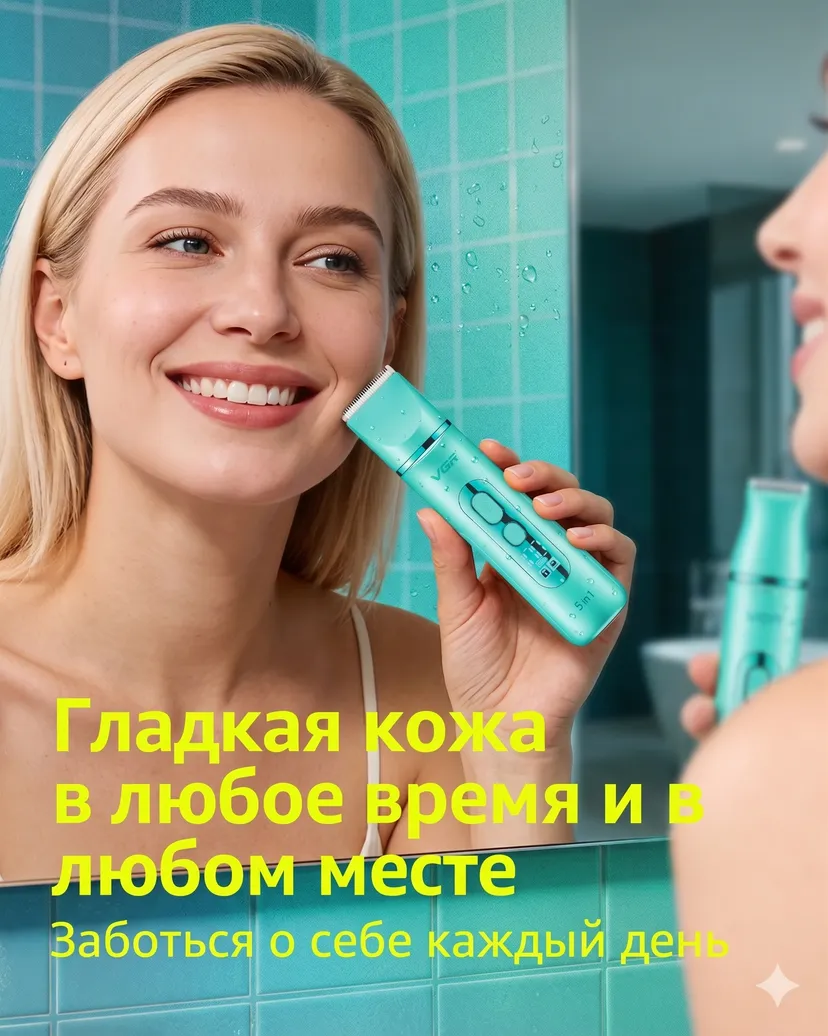 Профессиональный триммер для волос и бороды VGR V-763, Голубой