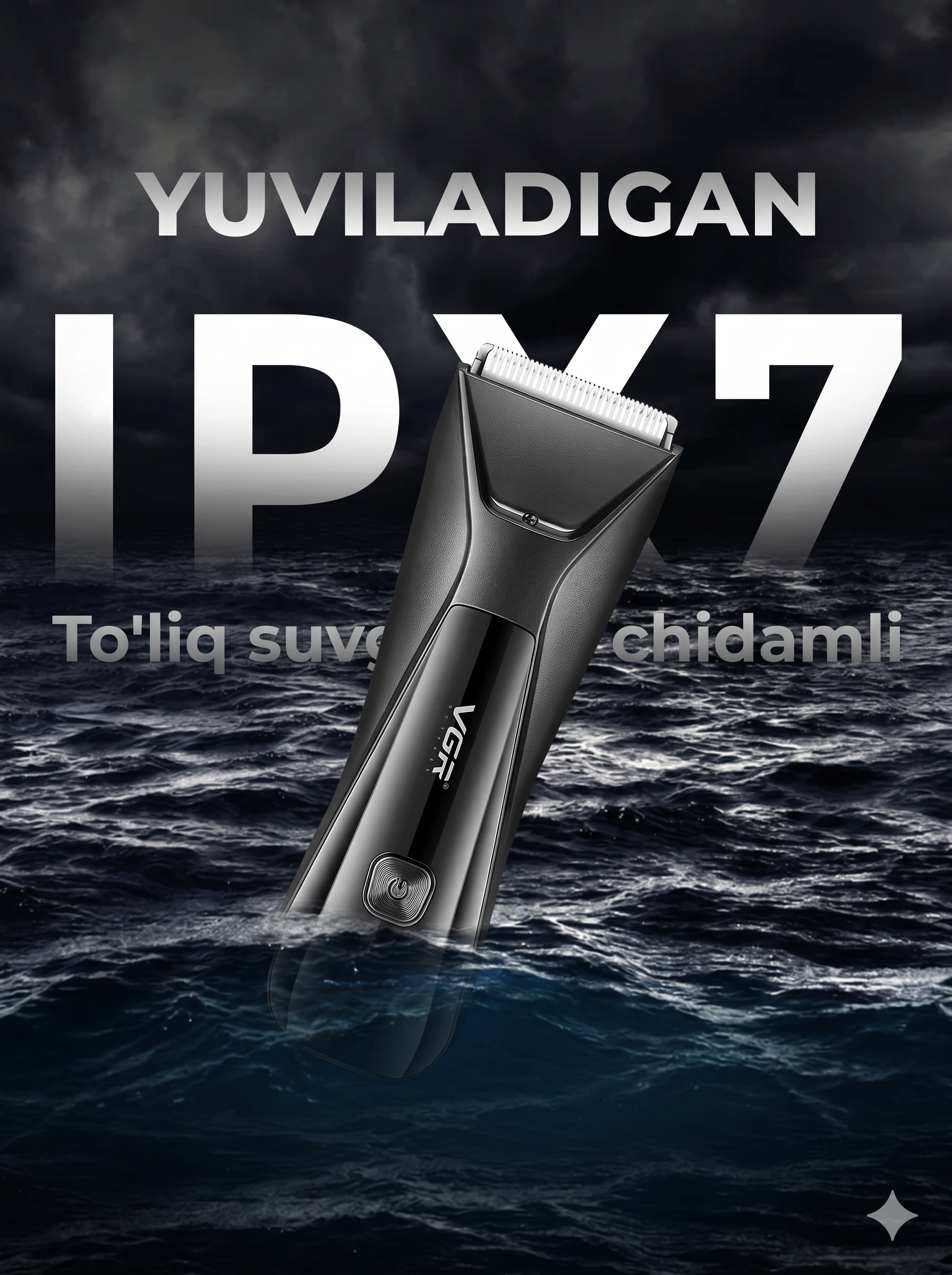 VGR V-938 Professional Tana Trimmeri, Keramika Pichoq, IPX7, AFA Litsenziyali - 4