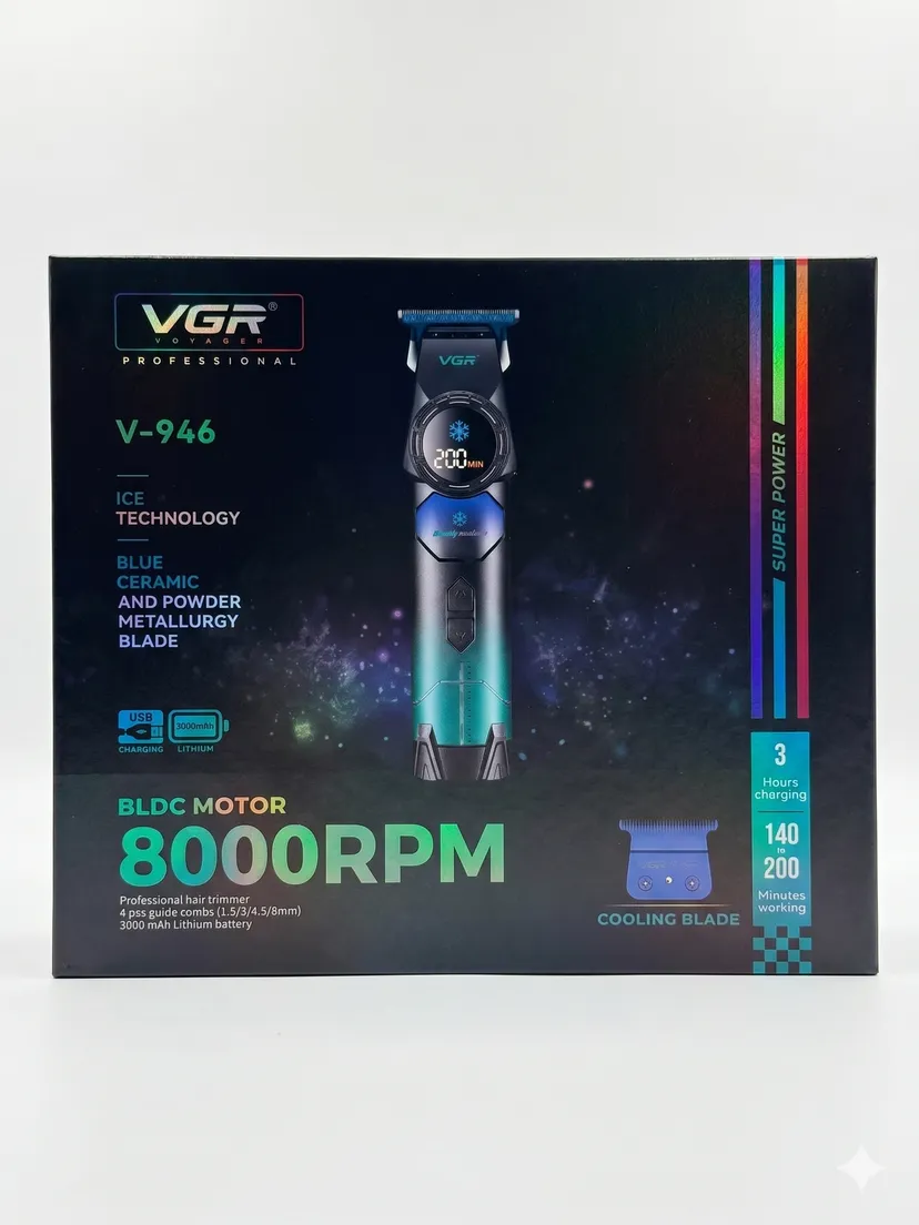 Профессиональный триммер для волос и бороды VGR V-946, Синий