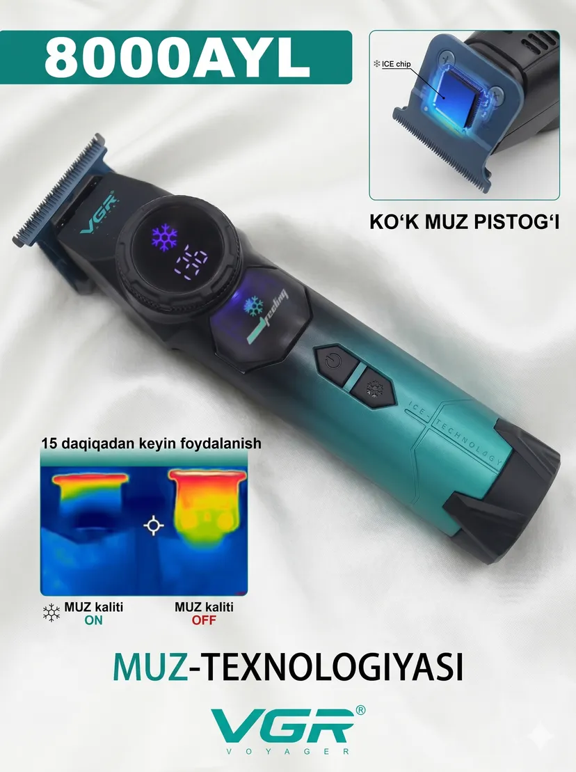 Профессиональный триммер для волос и бороды VGR V-946, Синий