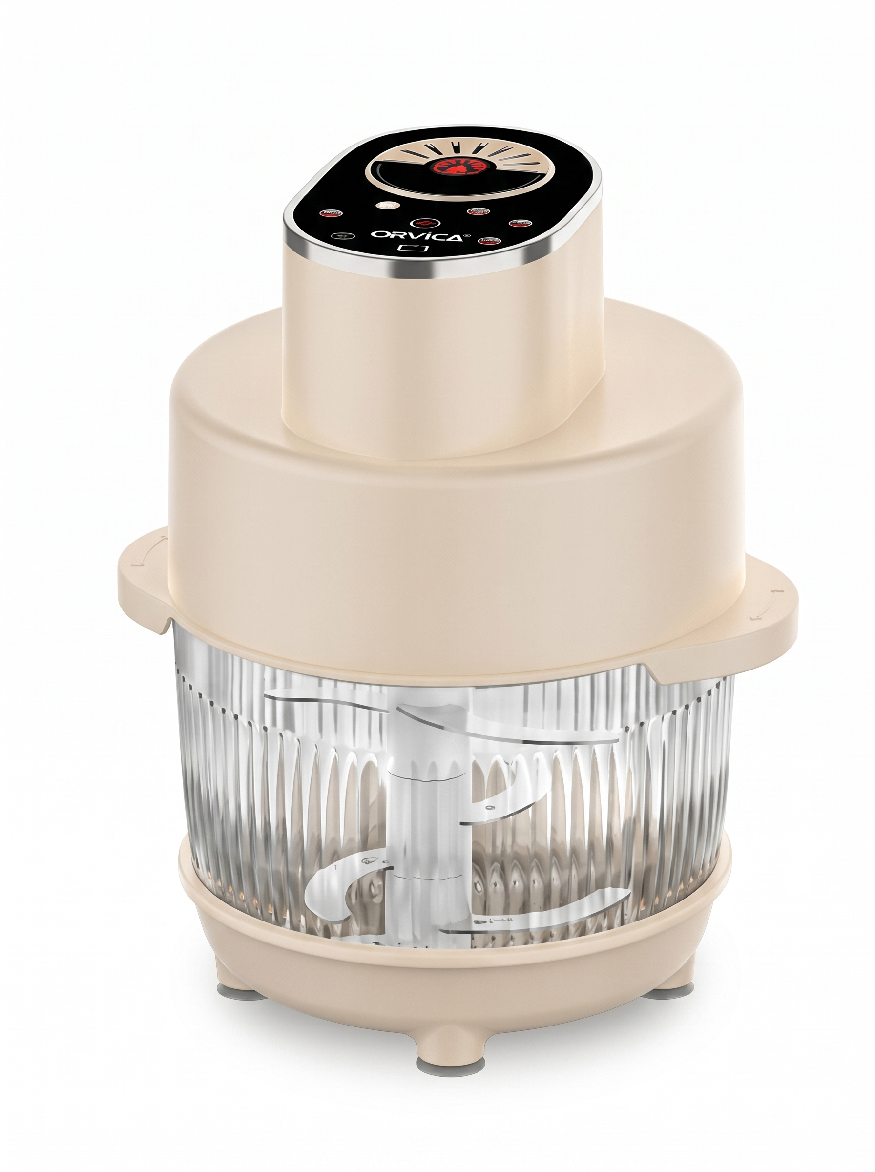 ORVICA ORM-2025 4-ta-1da Professional Food Chopper, 5L Shaffof Idish, 1800W, Analog Dial + Sensor - 4