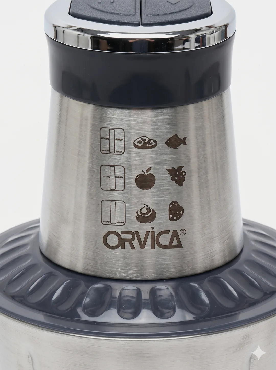 ORVICA ORM-7912 Professional Chopper, 2L Zanglamas Po'lat Idish, 1500W, Tezkor Maydalash