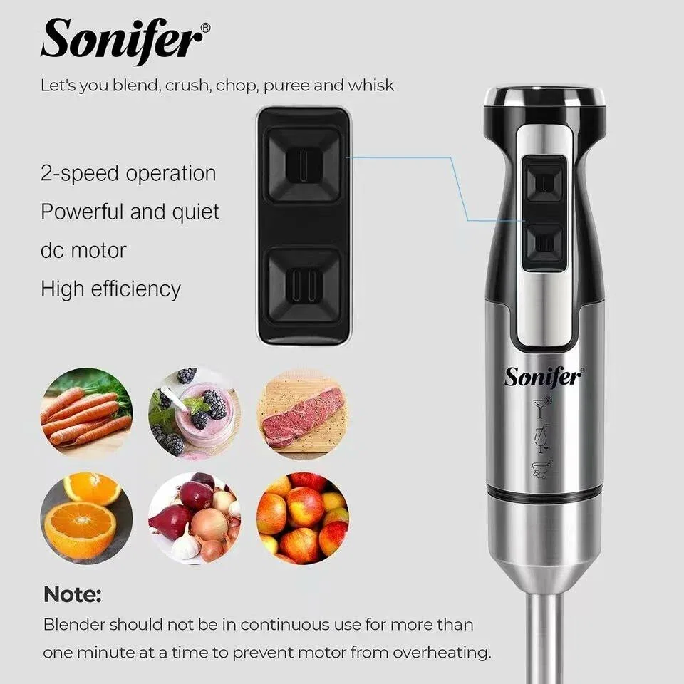 Qo'l blenderi "Sonifer", SF-8085, 500 Вт, 2 скорости, черный