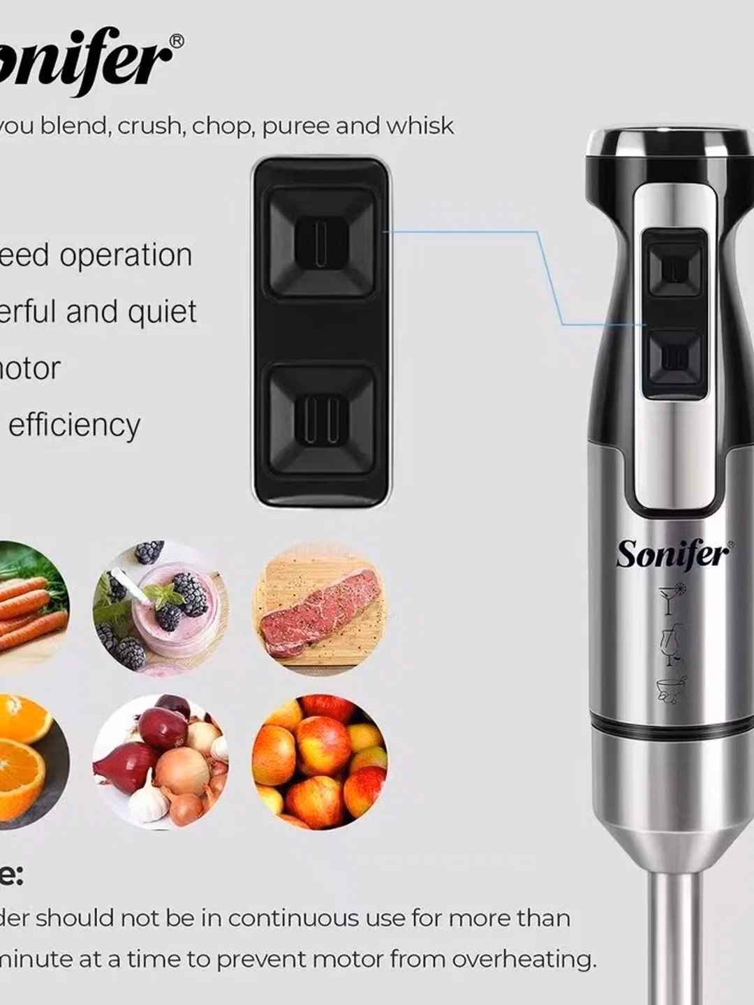 Blender Sonifer SF-8085, ручной, турборежим, защита от перегрева, 600 вт - 6