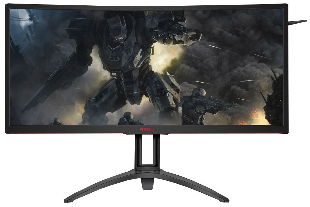 Монитор AOC 35'' LCD [21:9] 3440x1440(UWQHD) MVA, Curved, nonGLARE, 300cd/m2, H178°/V178°, 2500:1, 50М:1, 16.7M, 4ms, VGA, DVI, HDMI, DP, USB-Hub, Height adj, Tilt, Swivel, Speakers, 3Y, Black-Red AG352UCG6 AG352UCG6