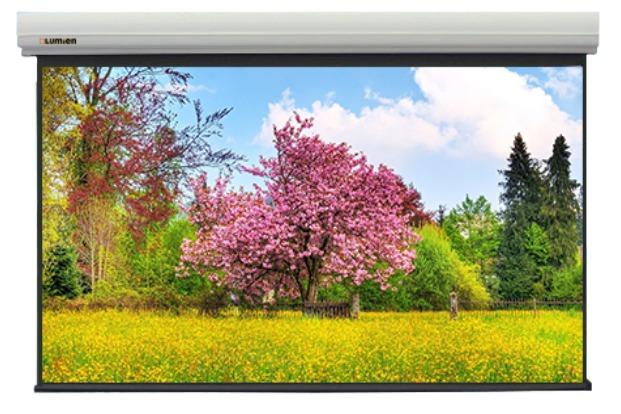 Экран для проектора Lumien LMLC-100106A с электроприводом Master Large Control 284x441 см (раб. область 269х431 см) (200") Matte White FiberGlass, черн. кайма по периметру, верх.кайма 10 см, алюминиевый корпус, 16:10, IR и RF управление входит в комп LMLC-100106A