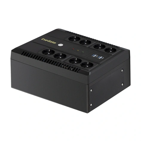 Источник бесперебойного питания Exegate NEO NNB-1000.LED.AVR.8SH.CH <1000VA/650W, LED, AVR, 8*Schuko, 4*USB-порта для зарядки, Black> EX293855RUS EX293855RUS