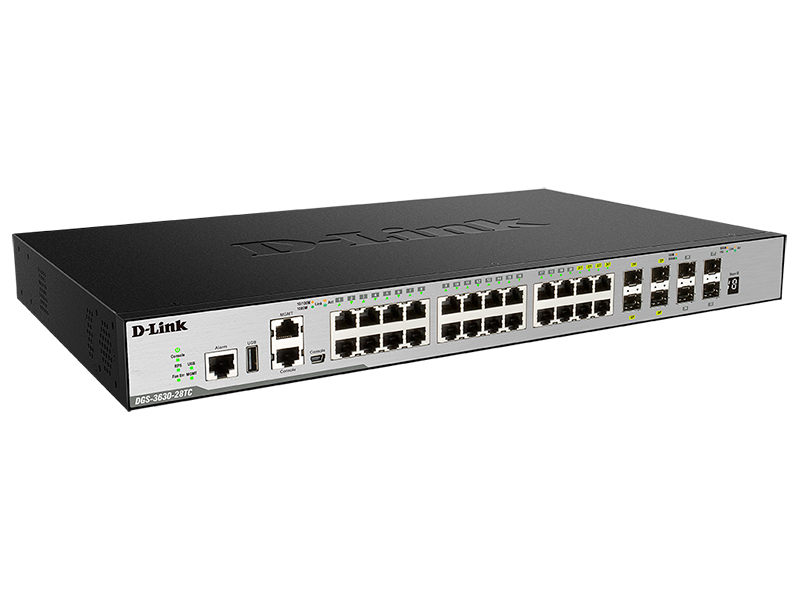 Коммутатор D-Link L3 Managed Switch with 20 10/100/1000Base-T ports and 4 100/1000Base-T/SFP combo-ports and 4 10GBase-X SFP+ ports DGS-3630-28TC/A1AMI;A2AMI DGS-3630-28TC/A1AMI;A2AMI