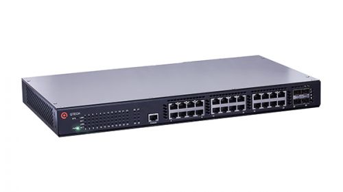 Коммутатор Qtech L3 с поддержкой PoE 802.3af/at, 24 порта 10/100/1000BASE-T PoE, 4 порта 10GbE SFP+, встроенный БП, 100-240В AC QSW-3310-28TX-POE-AC QSW-3310-28TX-POE-AC