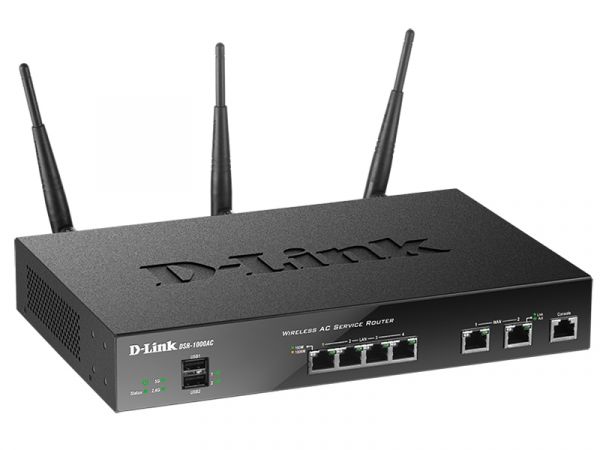 Маршрутизатор D-Link Wireless AC1750 Dual-Band Gigabit VPN Router with 2 10/100/1000Base-T WAN ports, 4 10/100/1000Base-T LAN ports and 2 USB ports DSR-1000AC/RU/A1A DSR-1000AC/RU/A1A