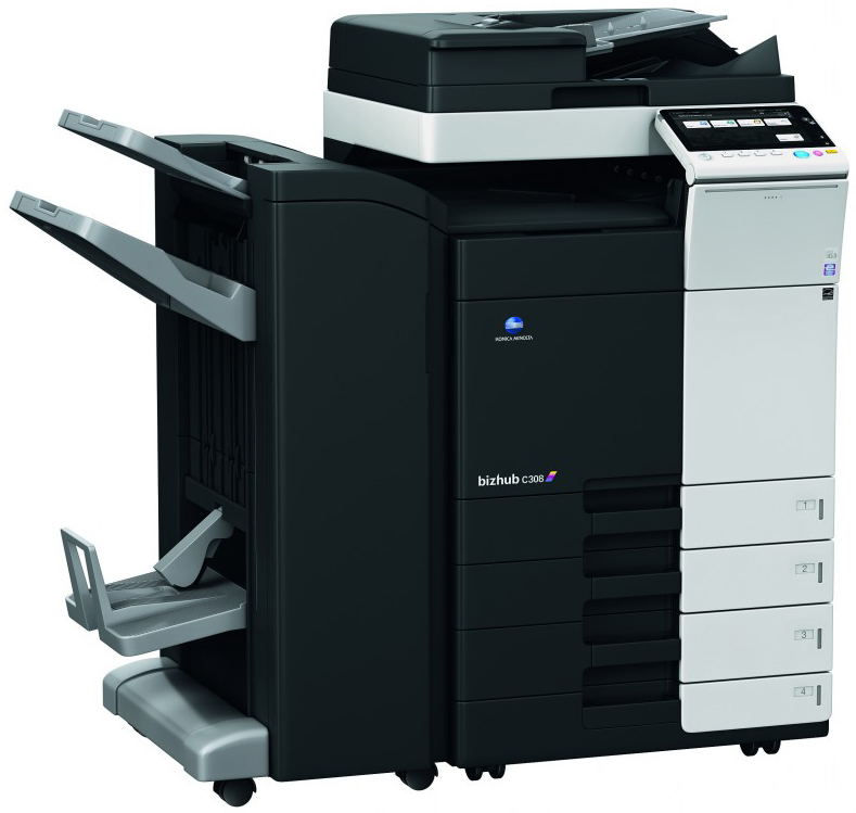 МФУ Konica Minolta bizhub C308 цветное, А3, до 100000стр./мес, дуплекс, 2 лотка 500 листов, 30 стр./мин, память 2ГБ, ж/д 250ГБ, сеть A7PY021 A7PY021