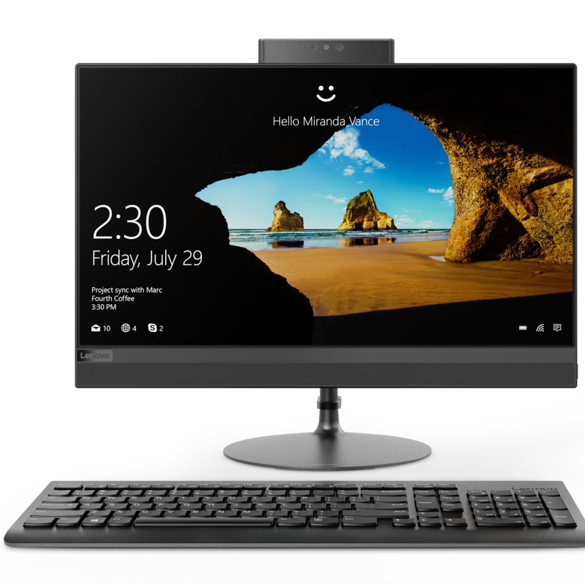 Моноблок Lenovo IdeaCentre AIO 520-22IKL Monitor stand 21.5"(1920x1080)/Intel Core i3 7100T(3.4Ghz)/4096Mb/1000Gb/DVDrw/Int:Intel HD Graphics 630/BT/WiFi/war 1y/5.65kg/black/DOS + Клавиатура, мышь (F0D4001TRK) F0D4001TRK