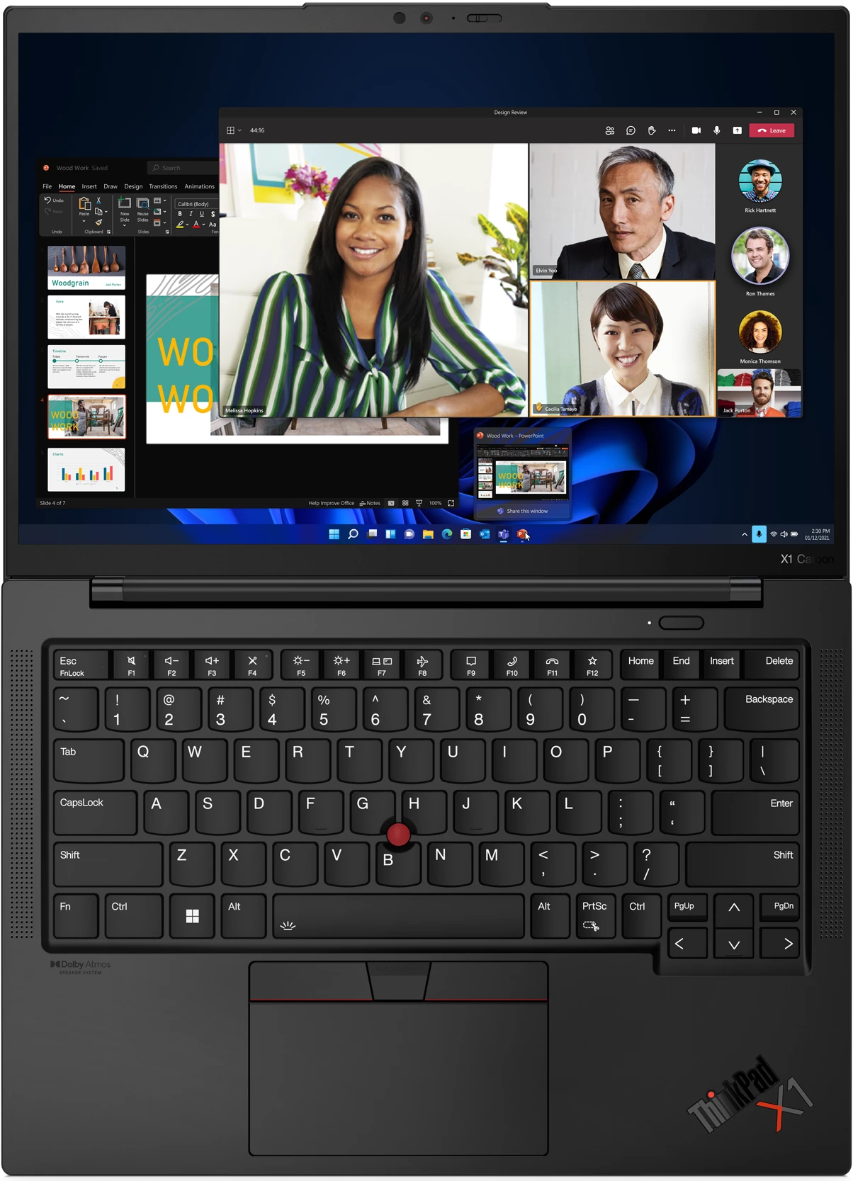 Ноутбук Lenovo ThinkPad X1 Carbon G10 Core i7 1265U 32Gb SSD1Tb Intel Iris Xe graphics 14" IPS 2.2K (2240x1400) Windows 11 Professional black WiFi BT Cam 21CCS9PS01 21CCS9PS01 #2