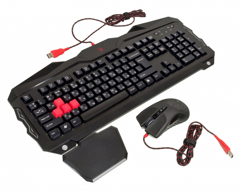 Клавиатура + мышь A4Tech  Bloody (Q210+Q9)/(B210+V9C) черный USB Multimedia Gamer Q2100/B2100 Q2100/B2100