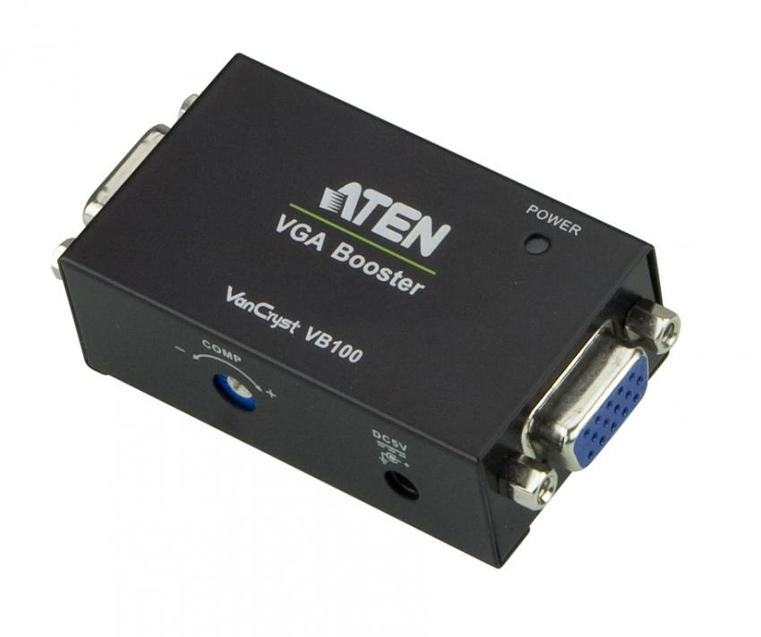Удлинитель ATEN VGA, 70 м., 1xVGA-кабель, HD-DB15, Female, без шнуров, Б.П. 220> 5V, VB100-AT-G VB100-AT-G