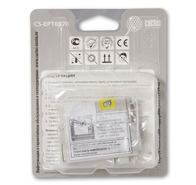 Картридж Cactus струйный CS-EPT0871 черный для Epson Stylus Photo R1900 (13.8мл) CS-EPT0871 CS-EPT0871