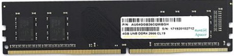 Модуль памяти Apacer 4GB DDR4 2666 DIMM Non-ECC, CL19, 1.2V, AU04GGB26CQWBGH, 2R, 256x16, RTL (904348) EL.04G2V.LNH EL.04G2V.LNH
