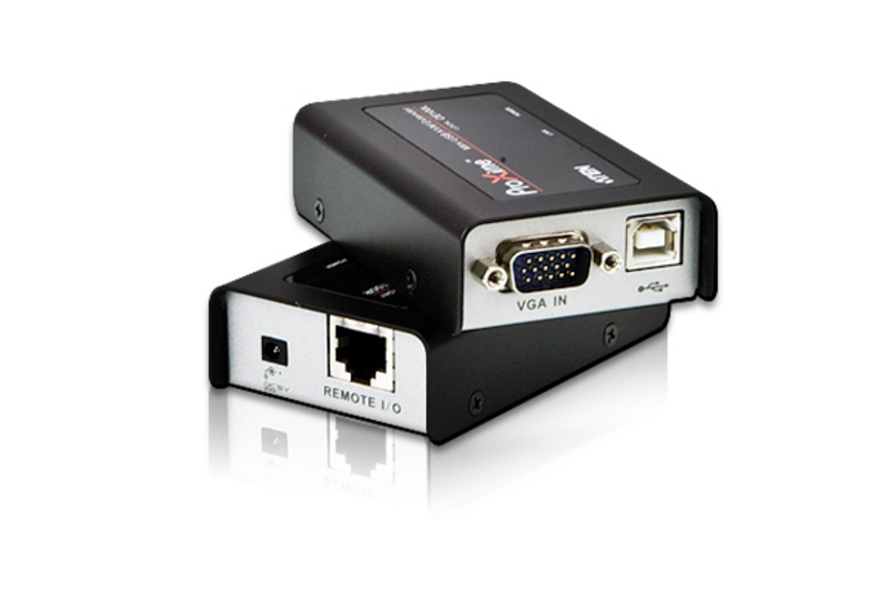 Удлинитель ATEN VGA/SVGA+KBD+MOUSE USB, 100 м., 1xUTP Cat5e, c KVM-шнуром USB, Б.П.220> 5V CE100-A7-G CE100-A7-G