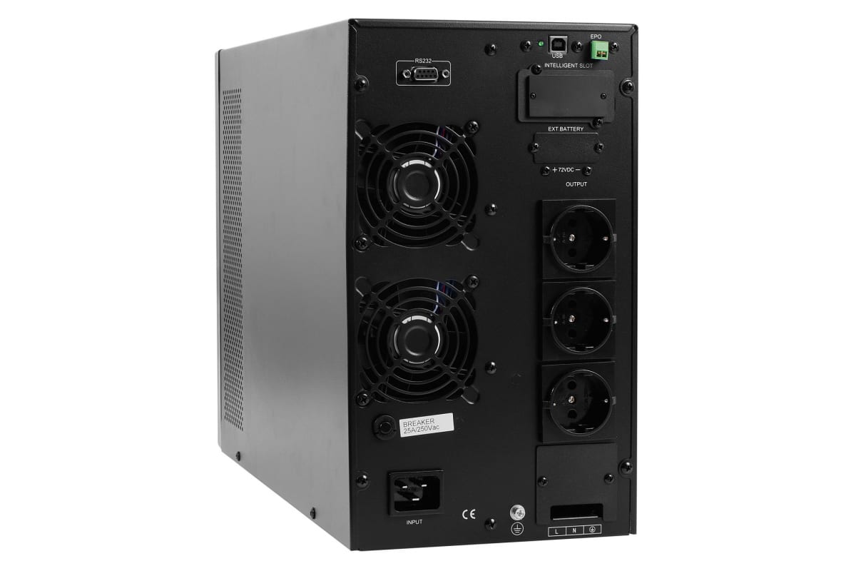 Источник бесперебойного питания Powerman Online 2000VA/1600W, 220V, Tower, Out: 3xShuko, Black ONLINE2000 ONLINE2000