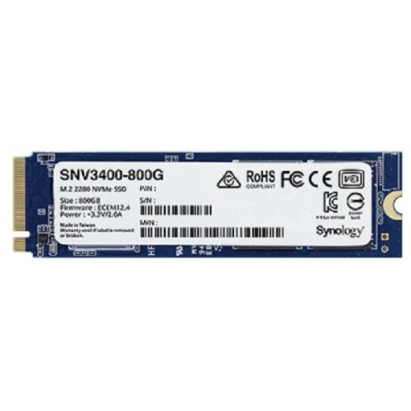 Накопитель SSD Synology M.2 2280 800GB SNV3000 Series NVMe PCIe 3.0 x4, R3100/W550 Mb/s, IOPS 205K/40K, MTBF 1,8M SNV3400-800G SNV3400-800G