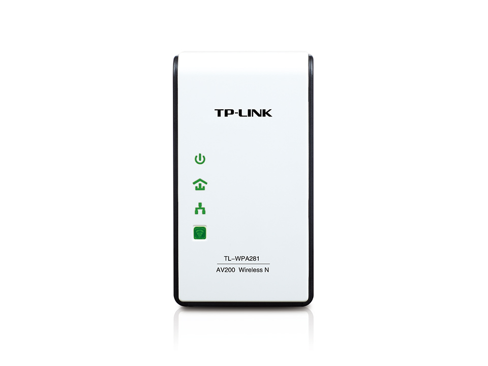 Адаптер TP-Link 300n, 200 Мбит/с Powerline, поддержка нескольких потоков IPTV TL-WPA281 TL-WPA281