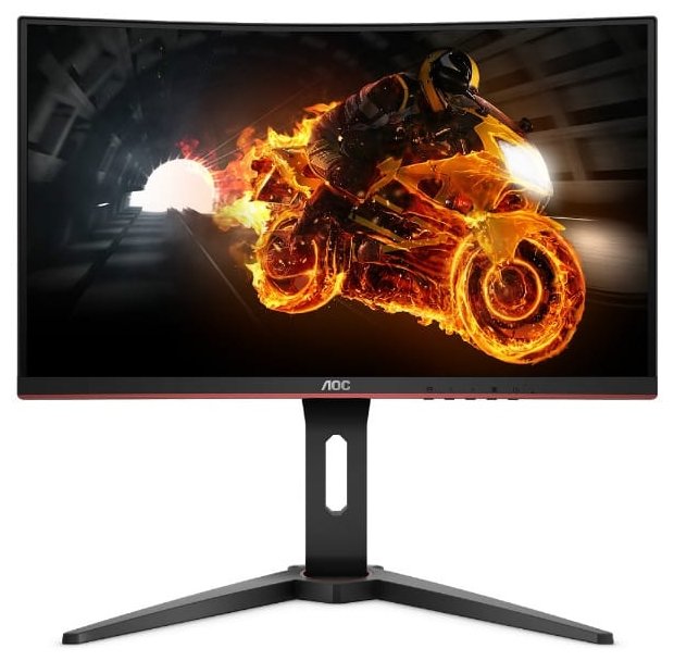 Монитор AOC 23,6" 1920x1080 MVA WLED 16:9 5ms VGA 2*HDMI DP 3000:1 50M:1 178/178 250cd Speakers HAS Swiwel Black/Red C24G1 C24G1